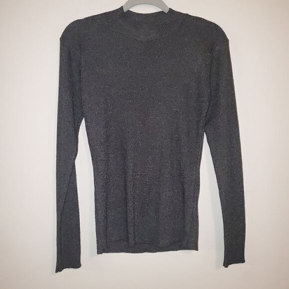 POLES MAISON MONTAGUT GRAY CHARCOAL MIX BLEND SWEATER SIZE LARGE - Picture 1 of 5